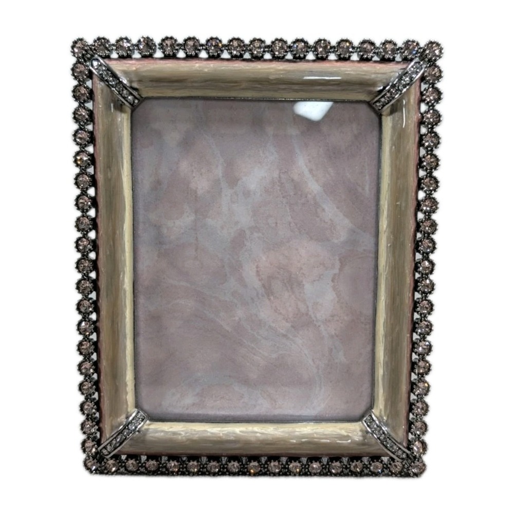 Jay Strongwater Enamel Stone Edge 3x4 Picture Frame Crystal NWT SPF5114206